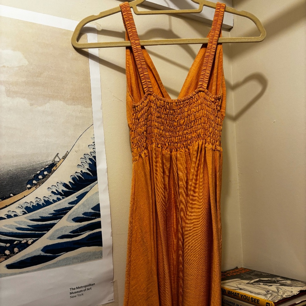 Long Orange Sundress Size Small